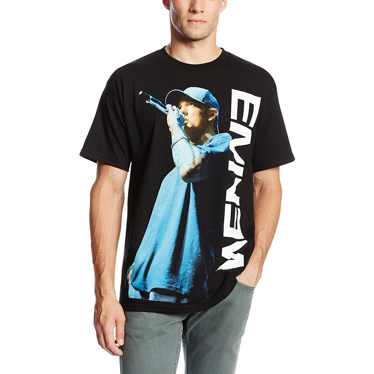 Eminem - On the Mic Adult T-Shirt Men's T-Shirts OldGlory.com MD  