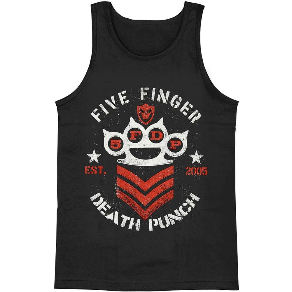 Five Finger Death Punch - Chevron Military Adult Muscle T-Shirt Men's T-Shirts Five Finger Death Punch 2XL Black 