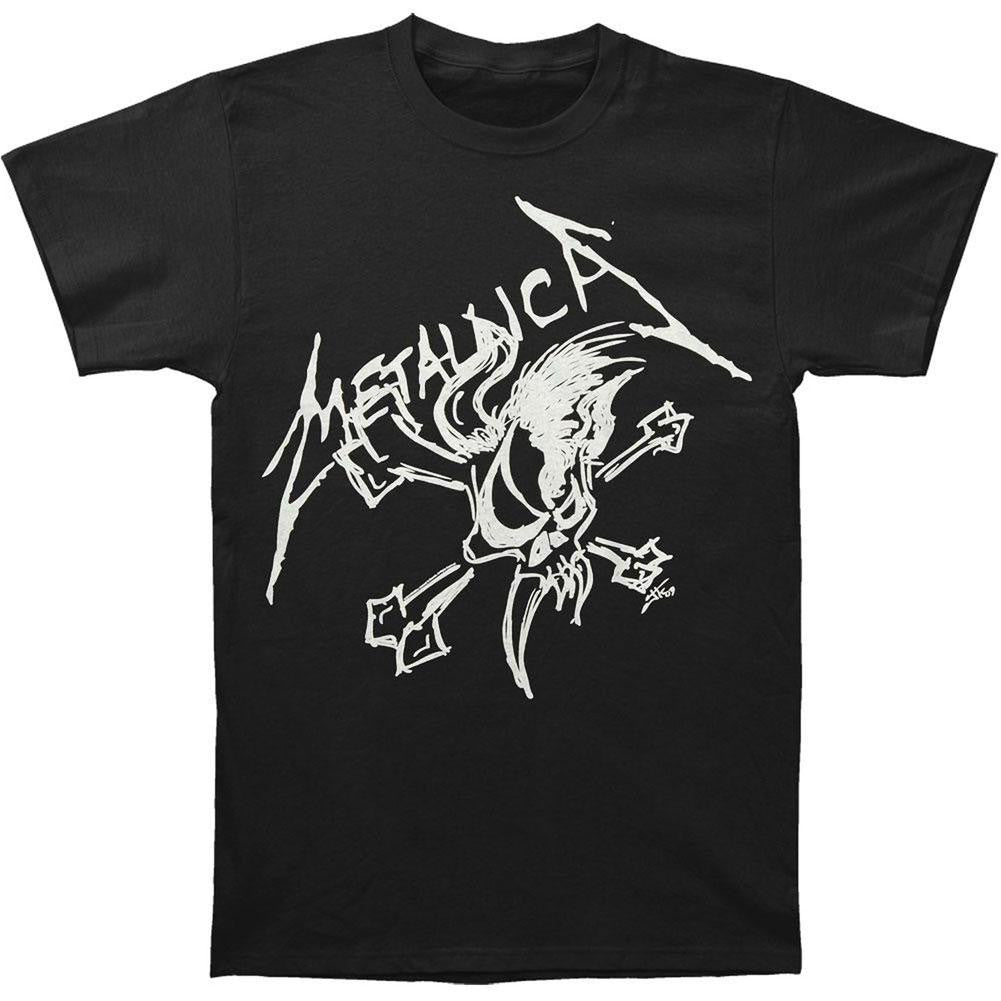 Metallica - Scary Guy and Bones Adult T-Shirt Men's T-Shirts Metallica 2XL Black 