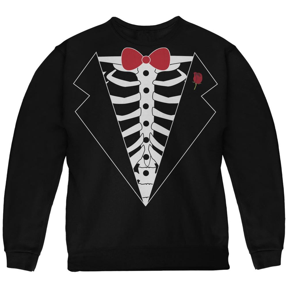 Halloween Tuxedo Skeleton Costume Black Youth Sweatshirt Youth Sweatshirts Old Glory LG Black 