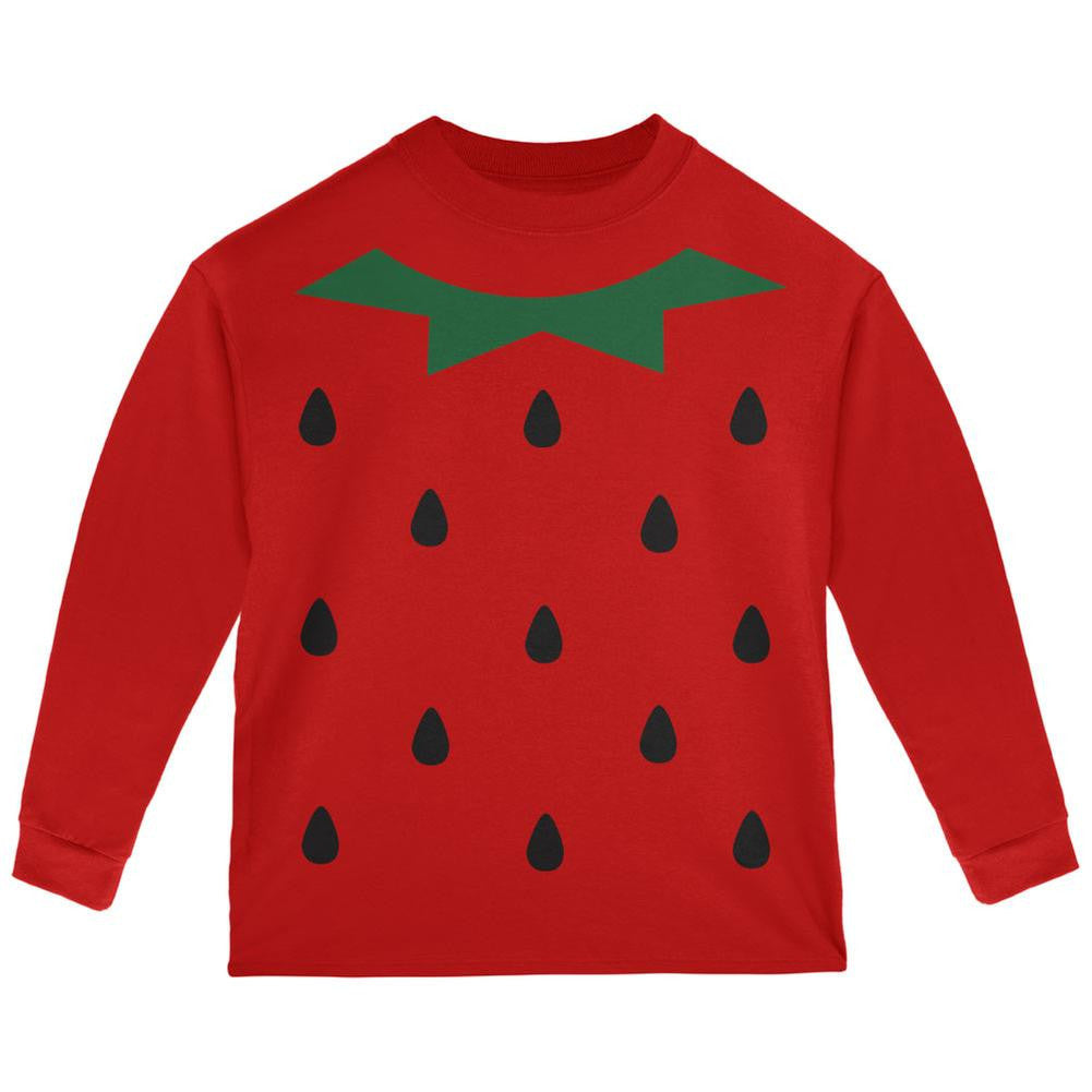 Halloween Strawberry Costume Red Toddler Long Sleeve T-Shirt Toddler Long Sleeves Old Glory   