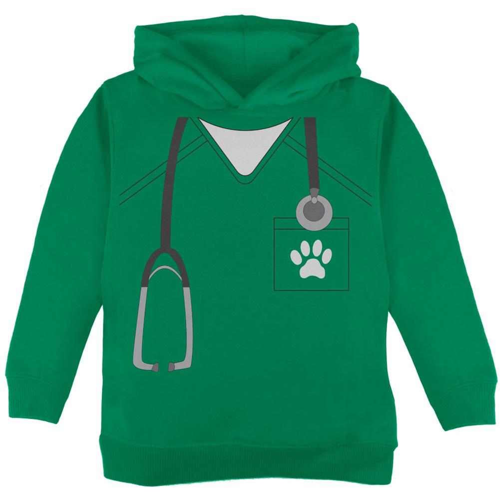 Halloween Vet Veterinarian Scrubs Costume Green Toddler Hoodie Toddler Hoodies Old Glory 2T Green 