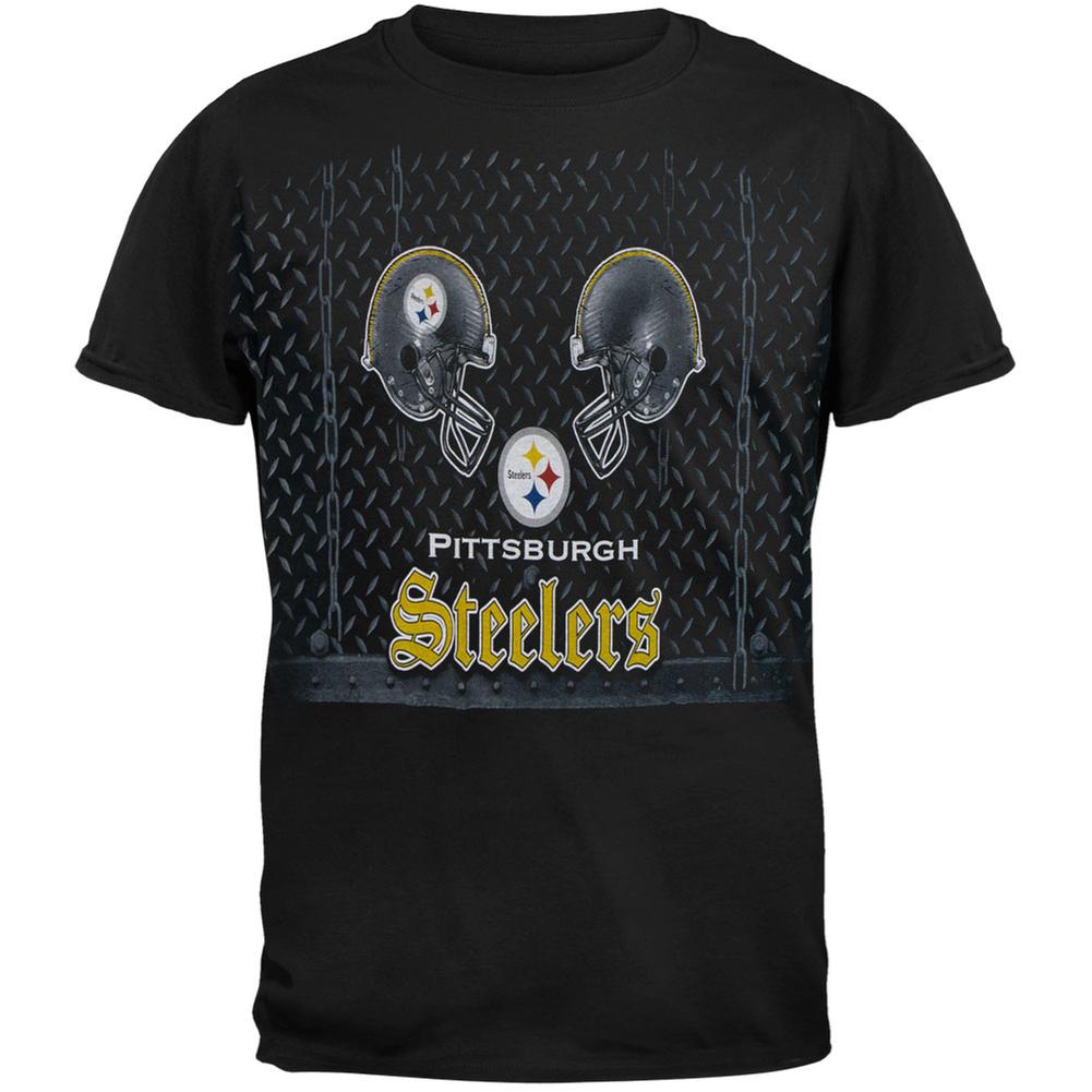 Pittsburgh Steelers - Face Off Adult T-Shirt Men's T-Shirts Pittsburgh Steelers 2XL Black 