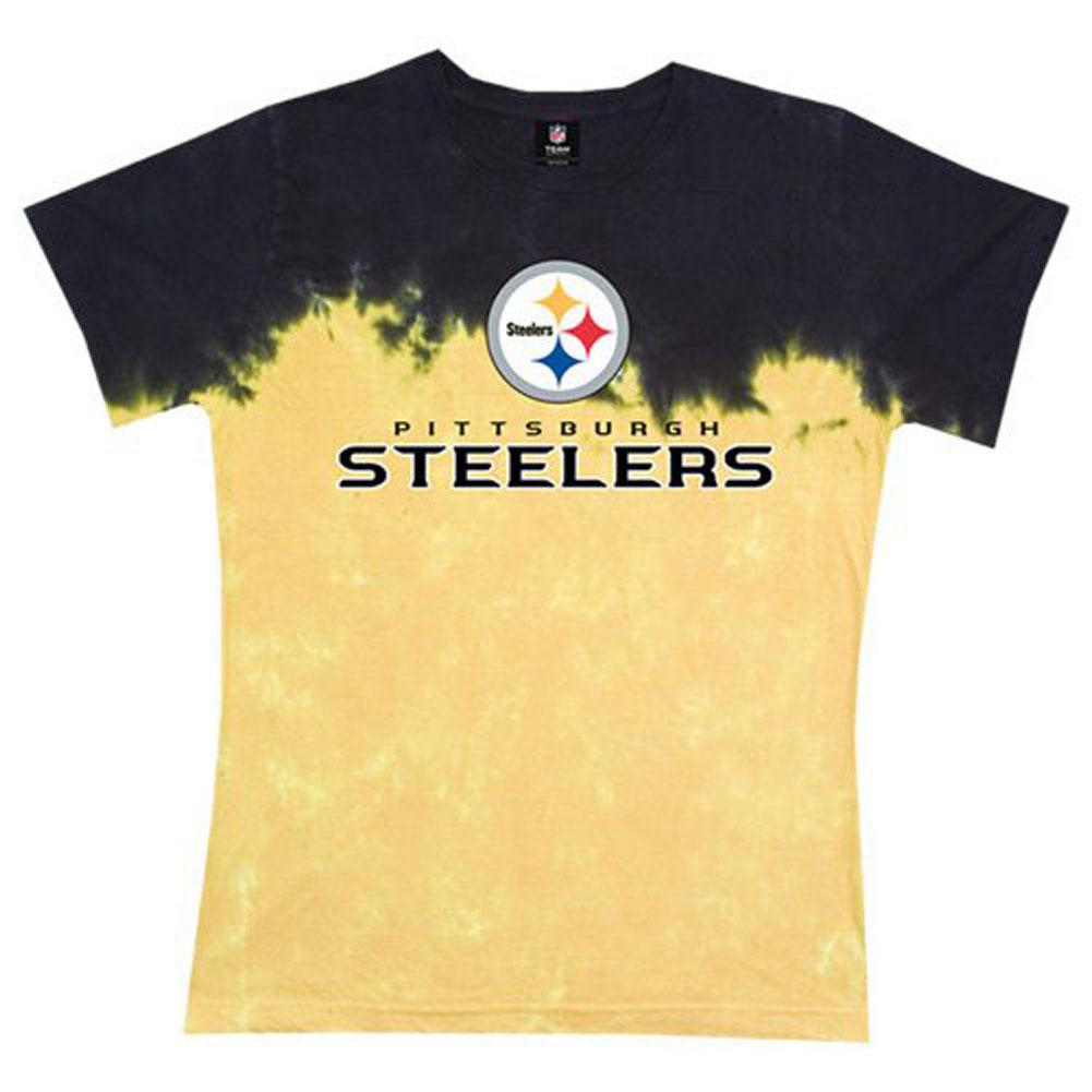 Pittsburgh Steelers - Banded Logo Tie Dye Juniors T-Shirt Juniors T-Shirts Pittsburgh Steelers LG Multi 