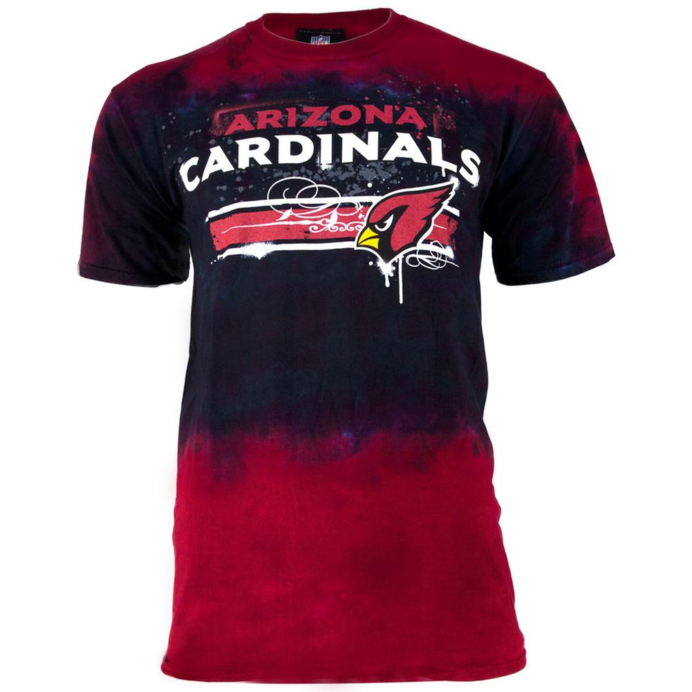 Arizona Cardinals - Horizontal Stencil Tie Dye Adult T-Shirt Men's T-Shirts Arizona Cardinals LG Multi 
