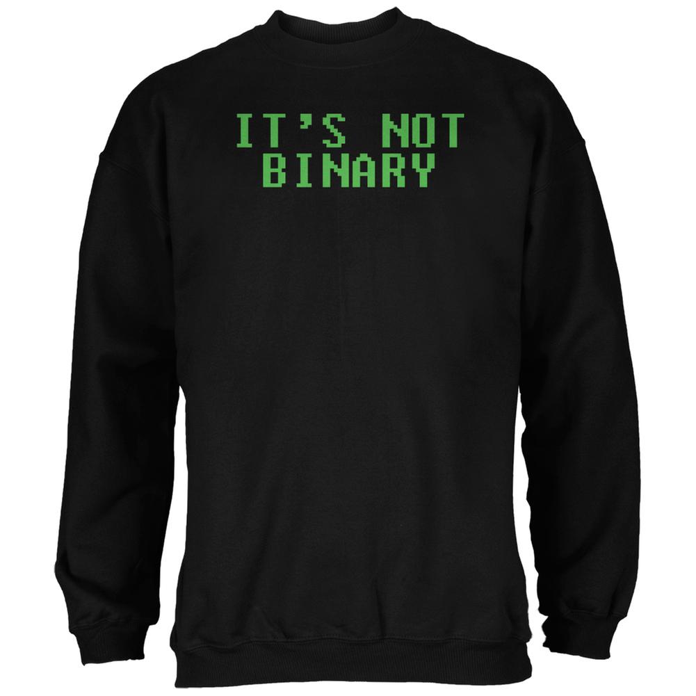 Computer Geek Not Binary Quote Black Adult Sweatshirt Men's Sweatshirts Old Glory 2XL Black 