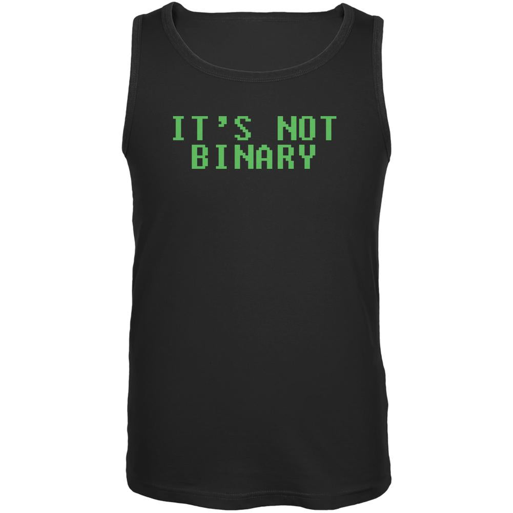 Computer Geek Not Binary Quote Black Adult Tank Top Men's Tank Tops Old Glory 2XL Black 