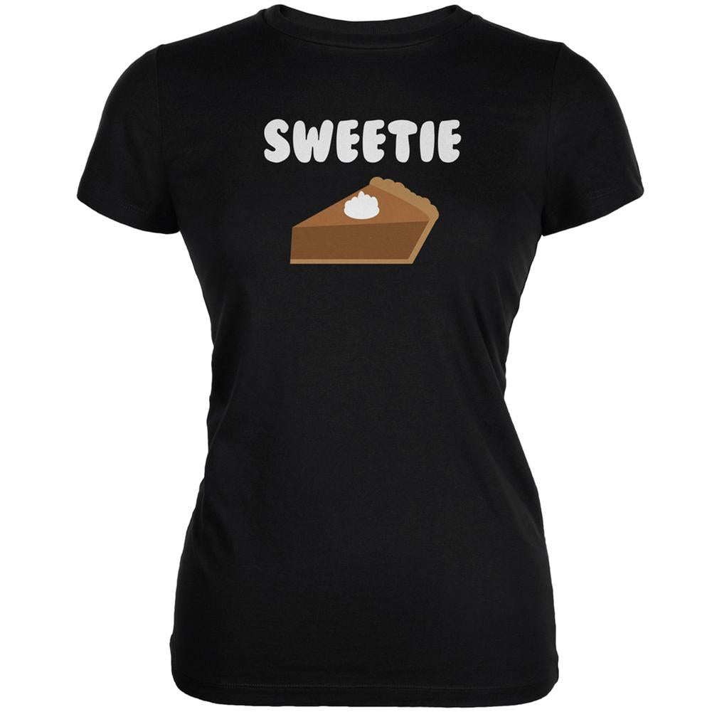 Thanksgiving Sweetie Pie Black Juniors Soft T-Shirt Juniors T-Shirts Old Glory 2XL Black 