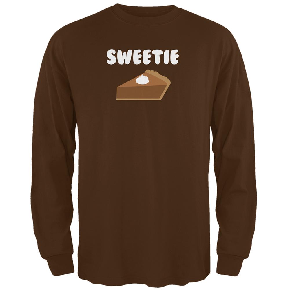 Thanksgiving Sweetie Pie Brown Adult Long Sleeve T-Shirt Men's Long Sleeves Old Glory 2XL Brown 