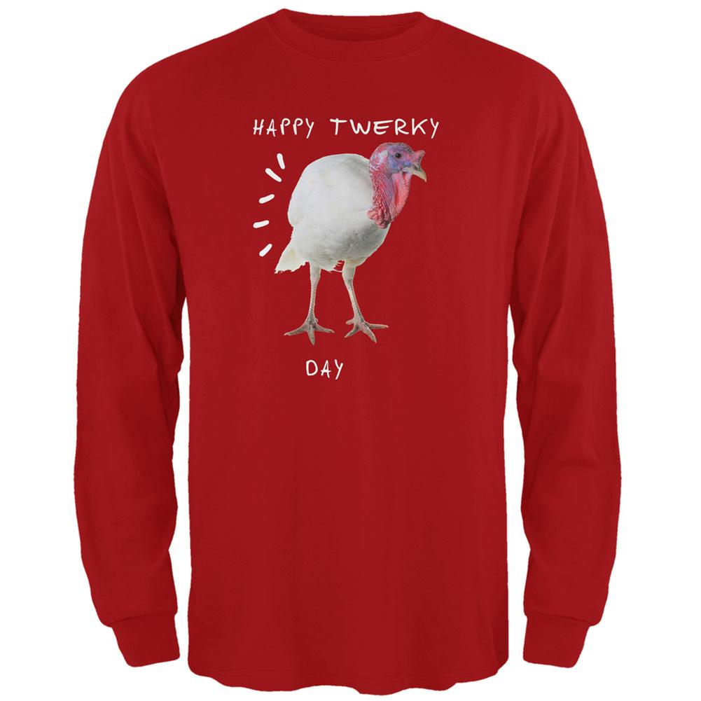 Thanksgiving Twerky Day Red Adult Long Sleeve T-Shirt Men's Long Sleeves Old Glory 2XL Red 