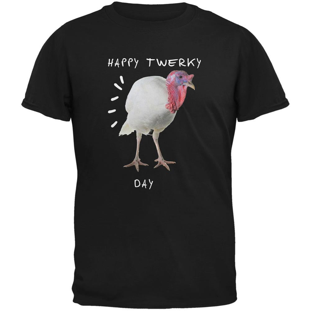 Thanksgiving Twerky Day Black Adult T-Shirt Men's T-Shirts Old Glory 2XL Brown 