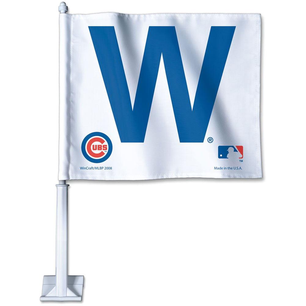 Chicago Cubs - W Logo 11.75x14 Car Flag Flags Old Glory OS White 