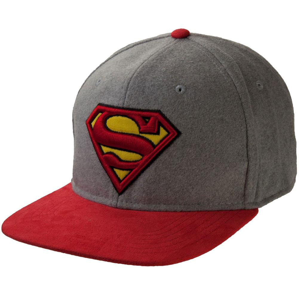 Superman - Logo Felted Wool Adjustable Baseball Cap Adjustable Baseball Caps Old Glory   