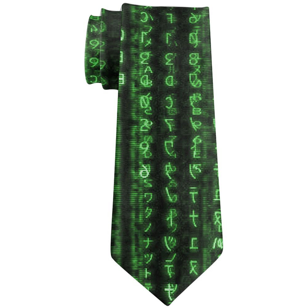 Binary Falling Numbers All Over Neck Tie Men's Neck Ties Old Glory   