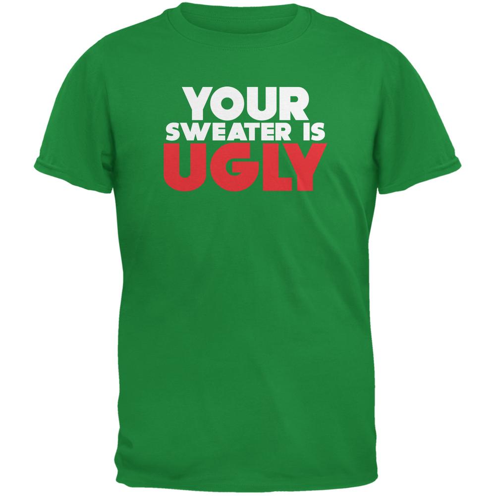 Christmas Your Sweater Is Ugly Irish Green Adult T-Shirt Men's T-Shirts Old Glory 2XL Green 