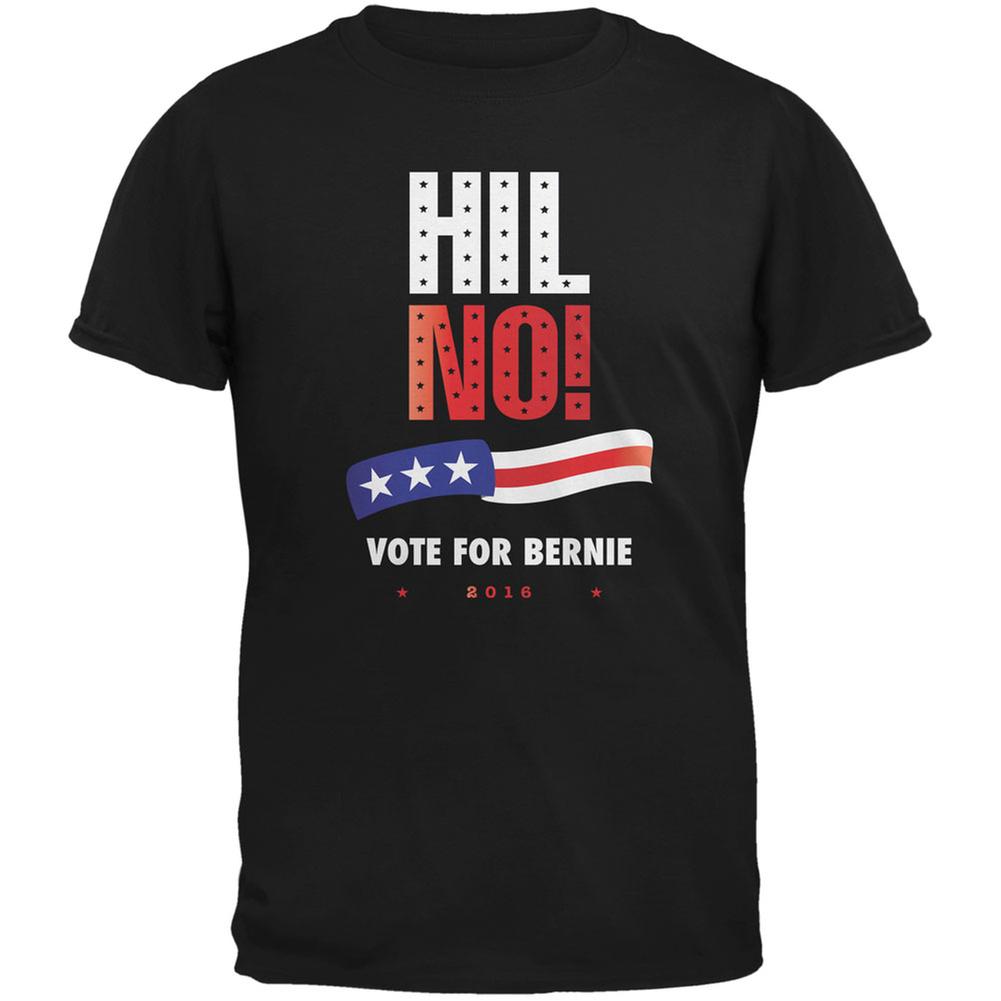 Election 2020 Hil No Vote Bernie Black Adult T-Shirt Men's T-Shirts Old Glory 2XL Black 