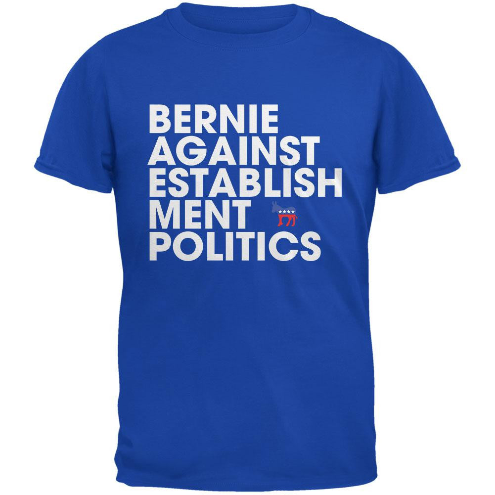 Election 2016 - Bernie Against Politics Royal Adult T-Shirt Men's T-Shirts Old Glory 2XL Blue 