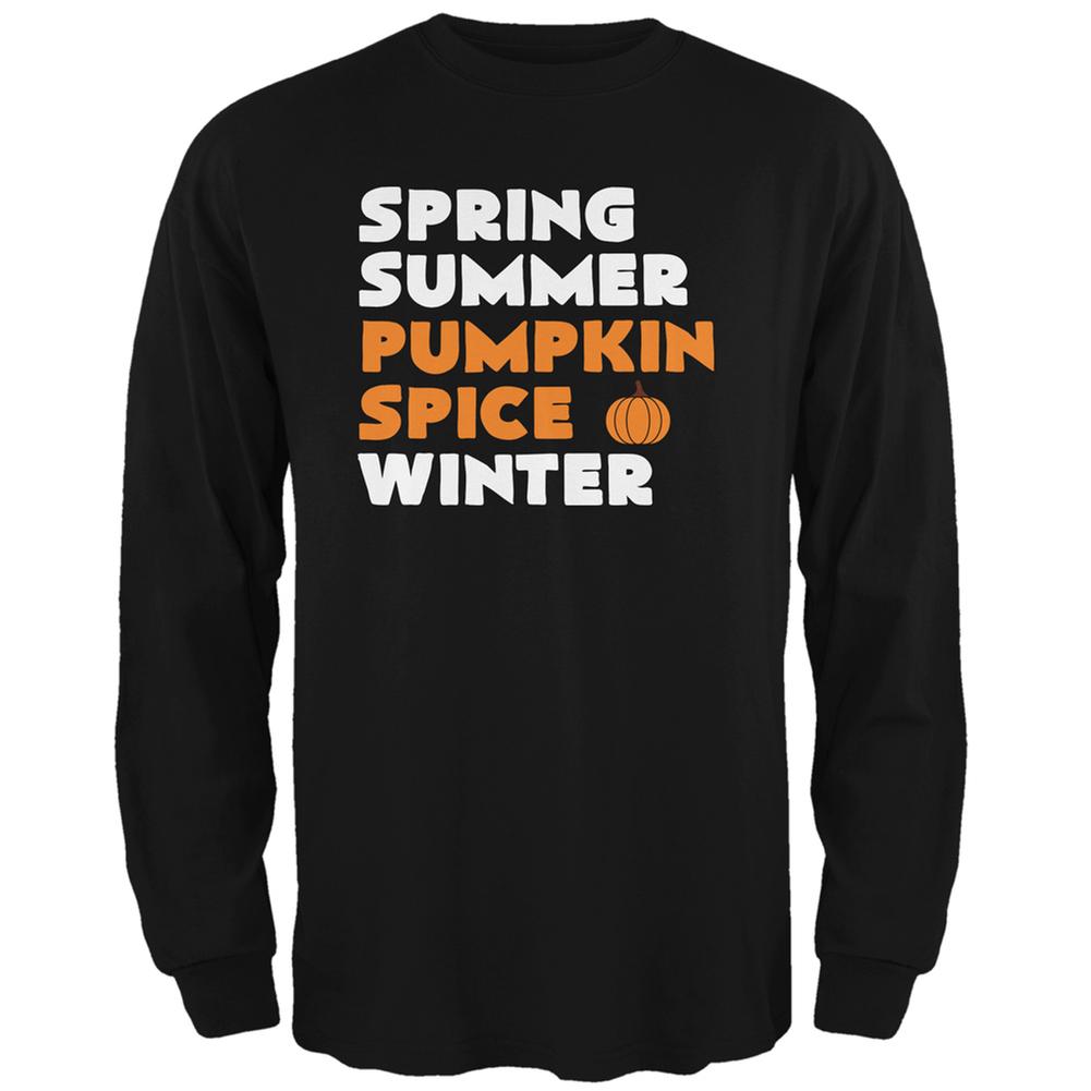 Spring Summer Pumpkin Spice Black Adult Long Sleeve T-Shirt Men's Long Sleeves Old Glory 2XL Black 