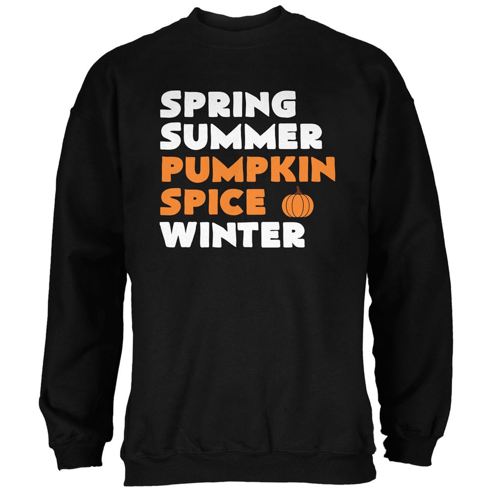 Spring Summer Pumpkin Spice Black Adult Sweatshirt Men's Sweatshirts Old Glory 2XL Black 