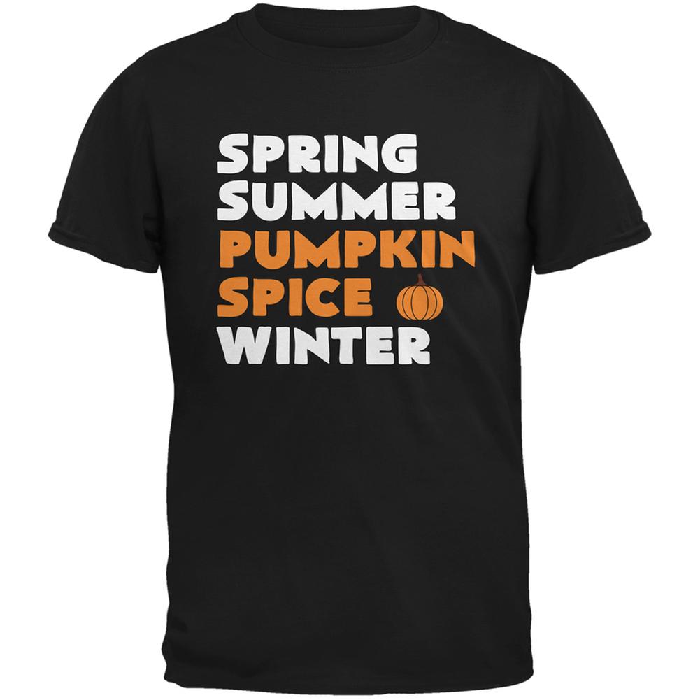 Spring Summer Pumpkin Spice Black Adult T-Shirt Men's T-Shirts Old Glory 2XL Black 