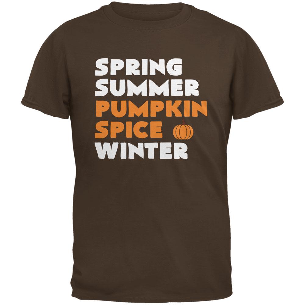 Spring Summer Pumpkin Spice Brown Adult T-Shirt Men's T-Shirts Old Glory 2XL Brown 