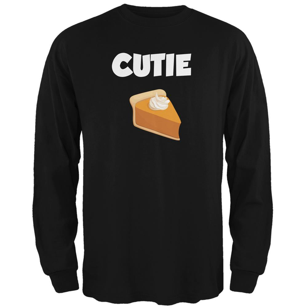 Thanksgiving Cutie Pie Black Adult Long Sleeve T-Shirt Men's Long Sleeves Old Glory 2XL Black 