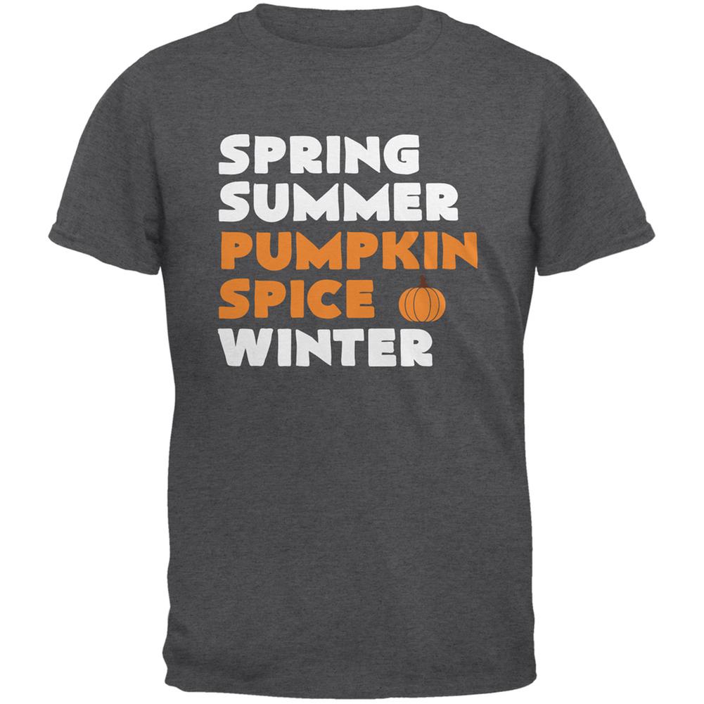 Spring Summer Pumpkin Spice Dark Heather Adult T-Shirt Men's T-Shirts Old Glory 2XL Grey 