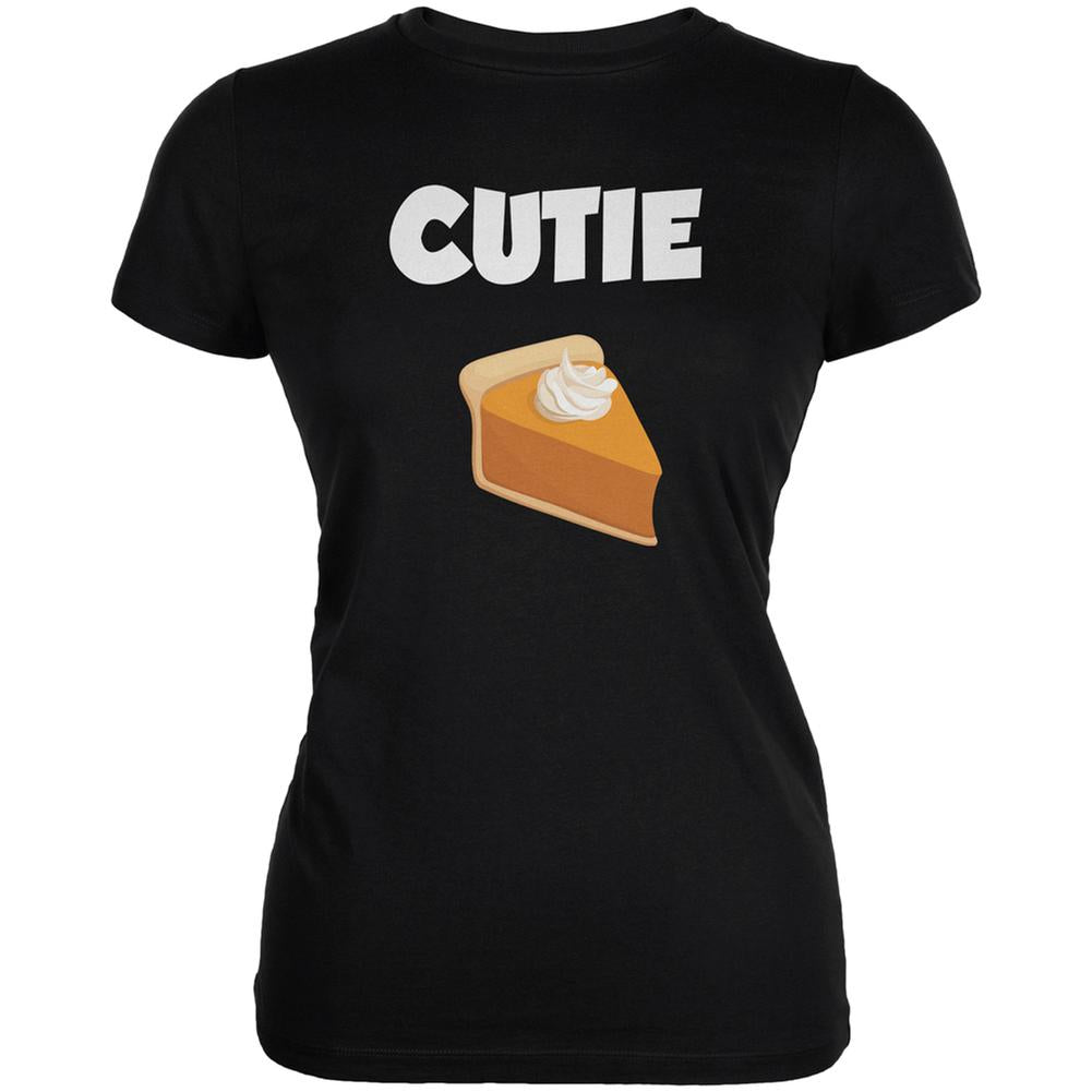 Thanksgiving Cutie Pie Black Juniors Soft T-Shirt Juniors T-Shirts Old Glory 2XL Black 