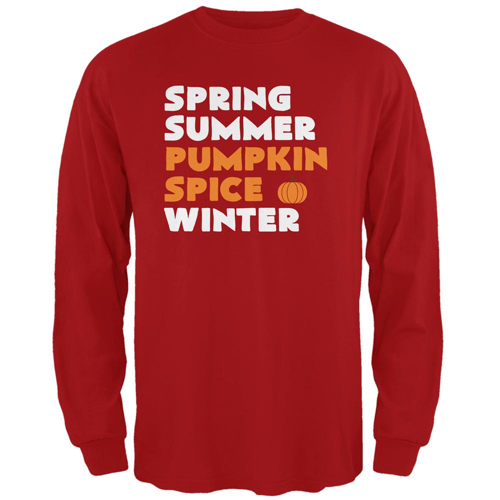 Spring Summer Pumpkin Spice Red Adult Long Sleeve T-Shirt Men's Long Sleeves Old Glory 2XL Red 