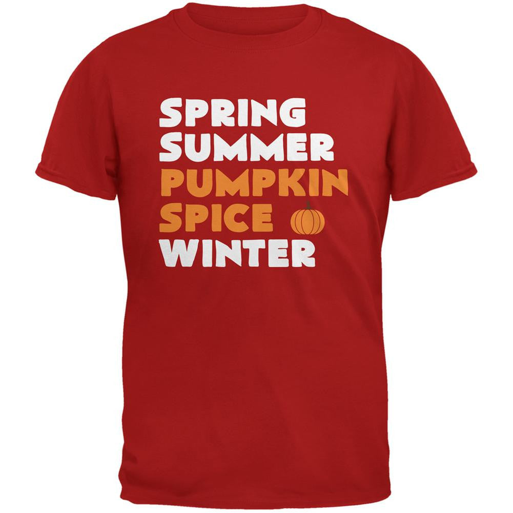 Spring Summer Pumpkin Spice Red Adult T-Shirt Men's T-Shirts Old Glory 2XL Red 