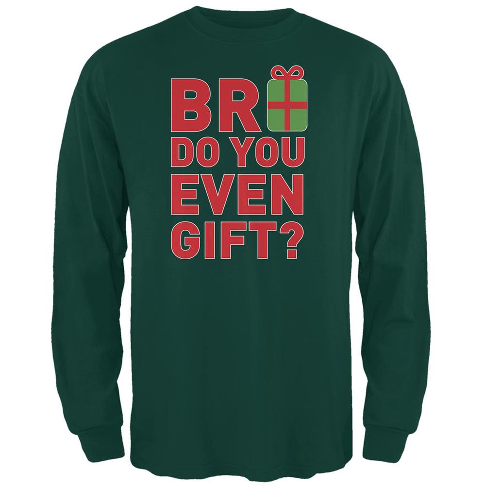 Christmas Bro Do You Even Gift Forest Adult Long Sleeve T-Shirt Men's Long Sleeves Old Glory 2XL Green 