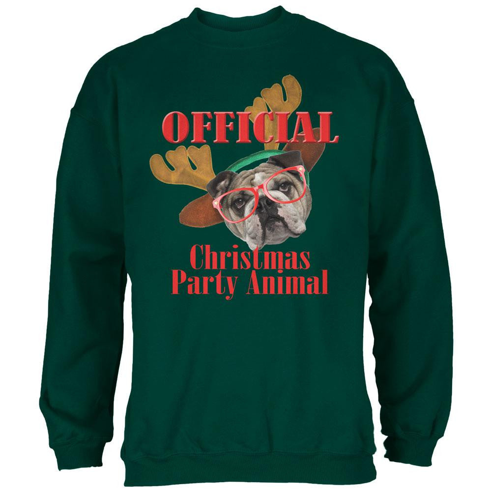 Christmas Party Animal Forest Adult Sweatshirt Men's Sweatshirts Old Glory 2XL Green 