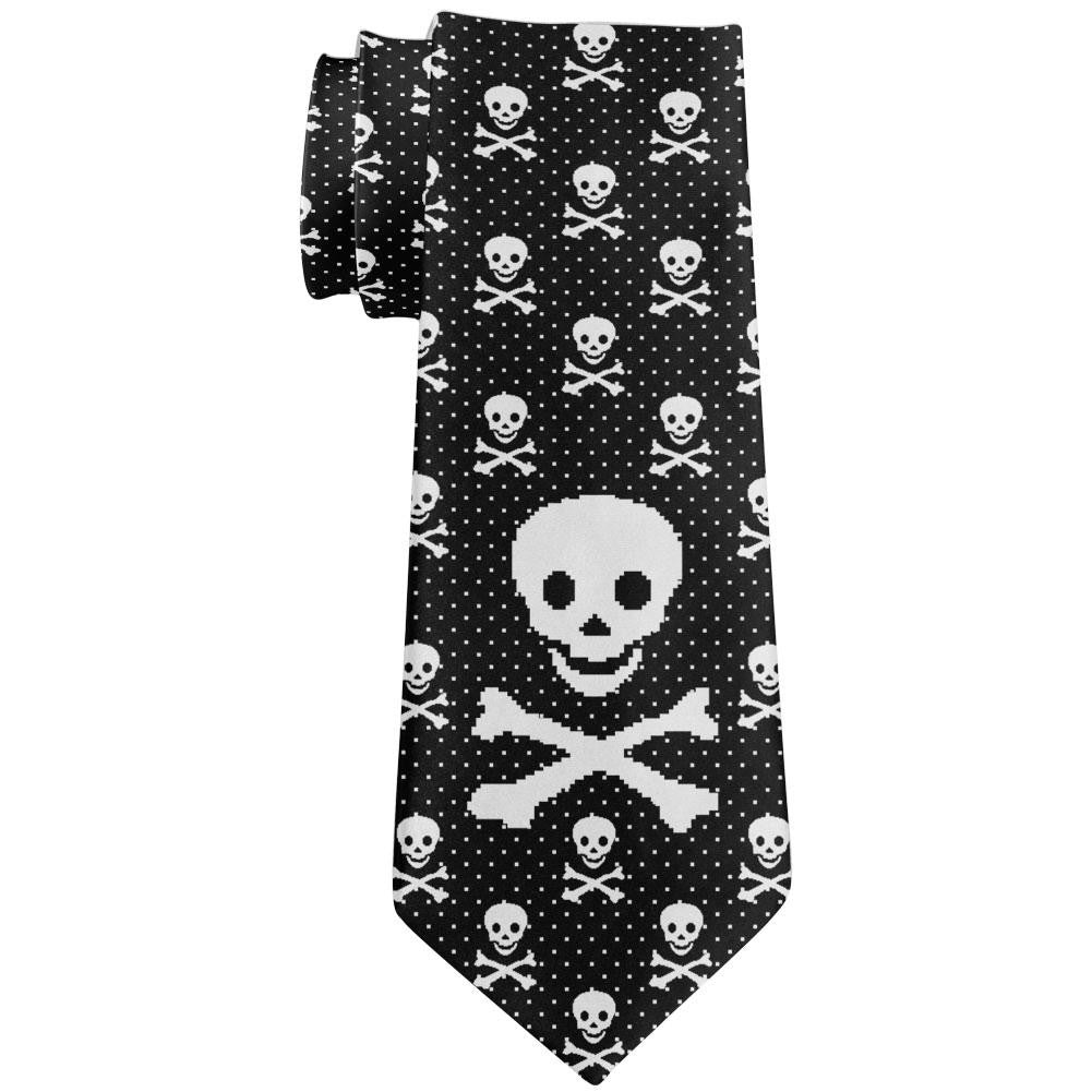 Big Skull 8 Bit All Over Neck Tie Men's Neck Ties Old Glory   