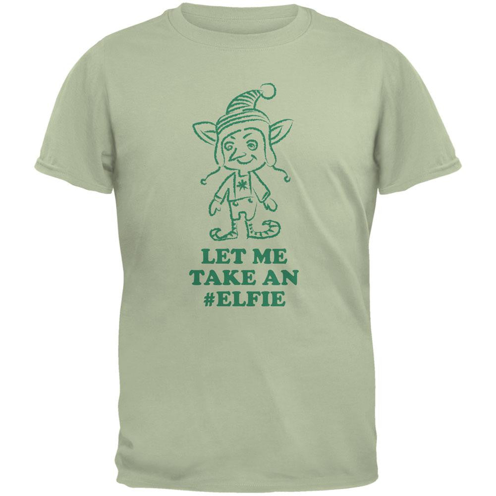 Christmas Take an Elfie Serene Green Adult T-Shirt Men's T-Shirts Old Glory 2XL Green 