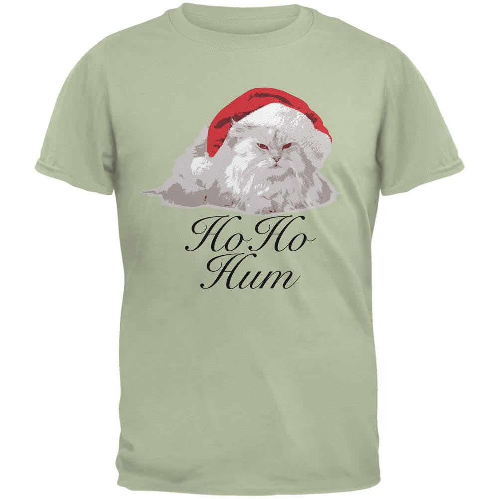 Christmas Ho Ho Hum Cat Serene Green Adult T-Shirt Men's T-Shirts Old Glory 2XL Green 