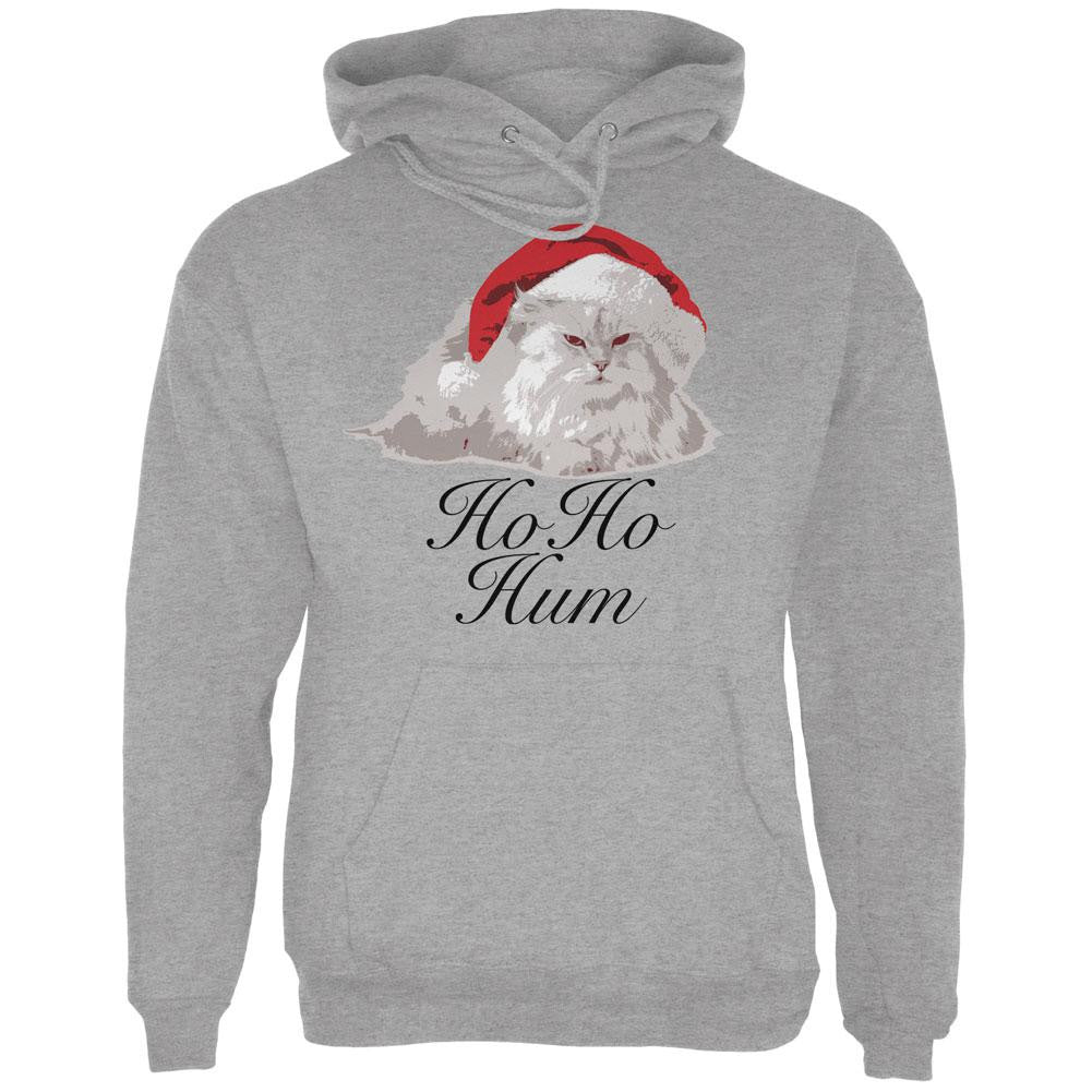 Christmas Ho Ho Hum Cat Sport Grey Adult Hoodie Men's Hoodies Old Glory 2XL Grey 