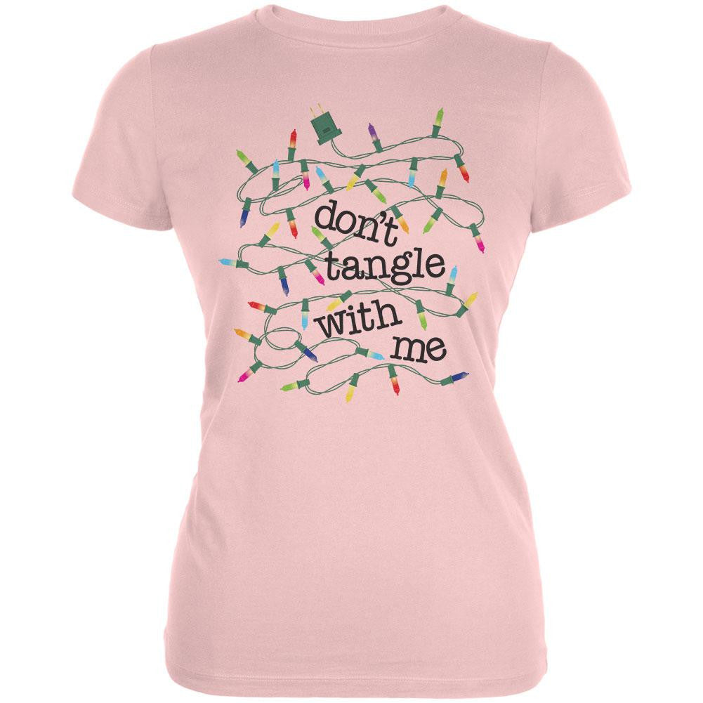 Christmas Dont Tangle With Me Blush Pink Juniors Soft T-Shirt Juniors T-Shirts Old Glory LG Pink 