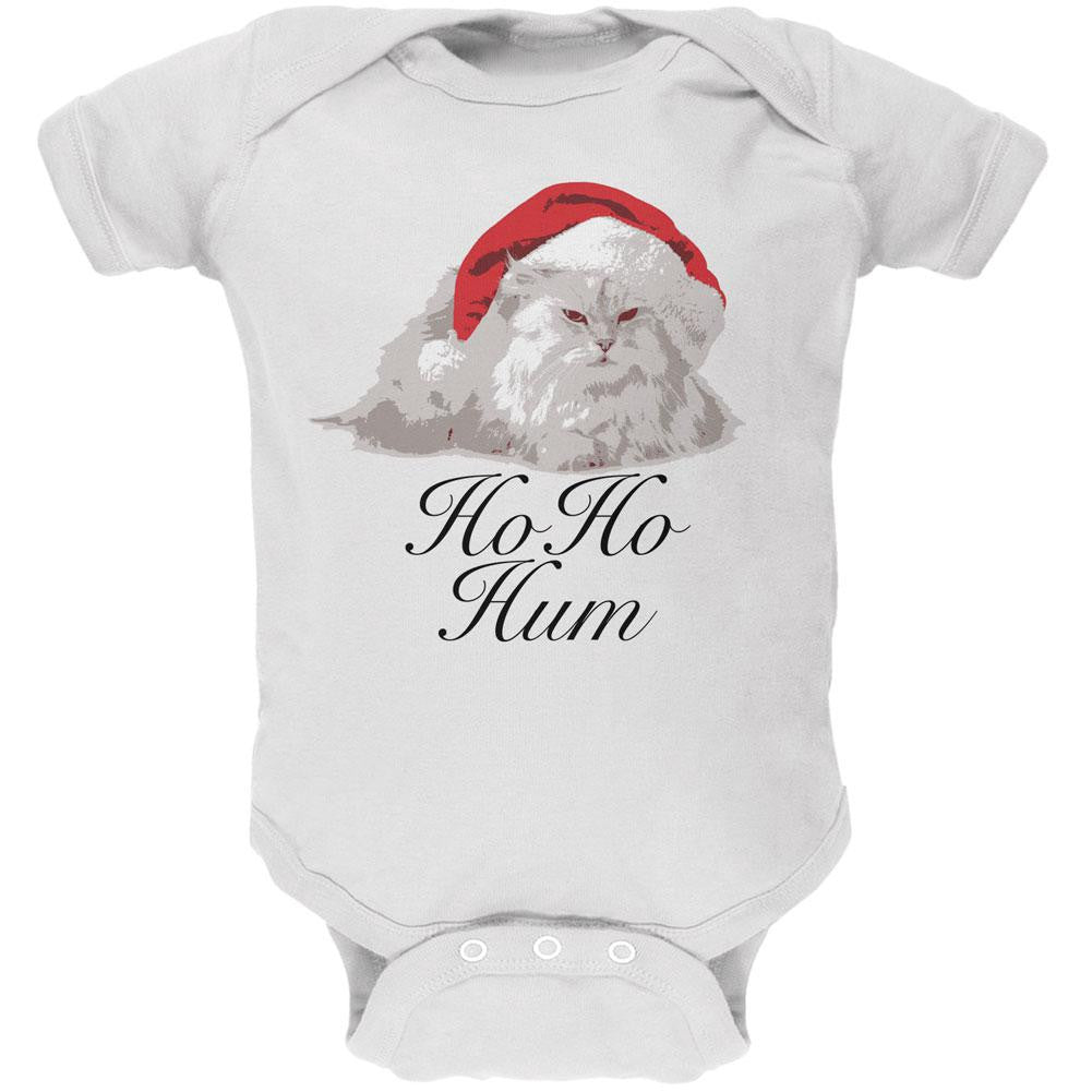 Christmas Ho Ho Hum Cat White Soft Baby One Piece Baby One Piece Old Glory 0-3M White 