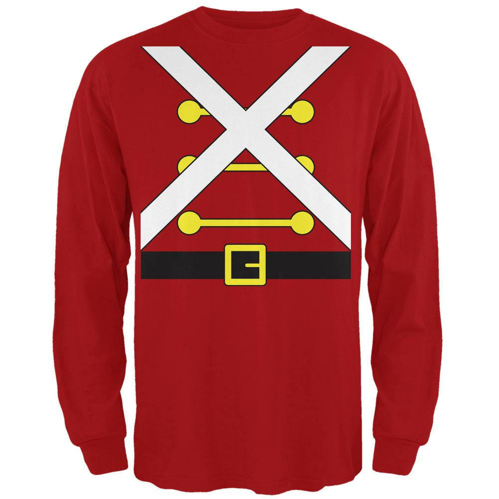 Christmas Toy Soldier Costume Red Adult Long Sleeve T-Shirt Men's Long Sleeves Old Glory 2XL Red 