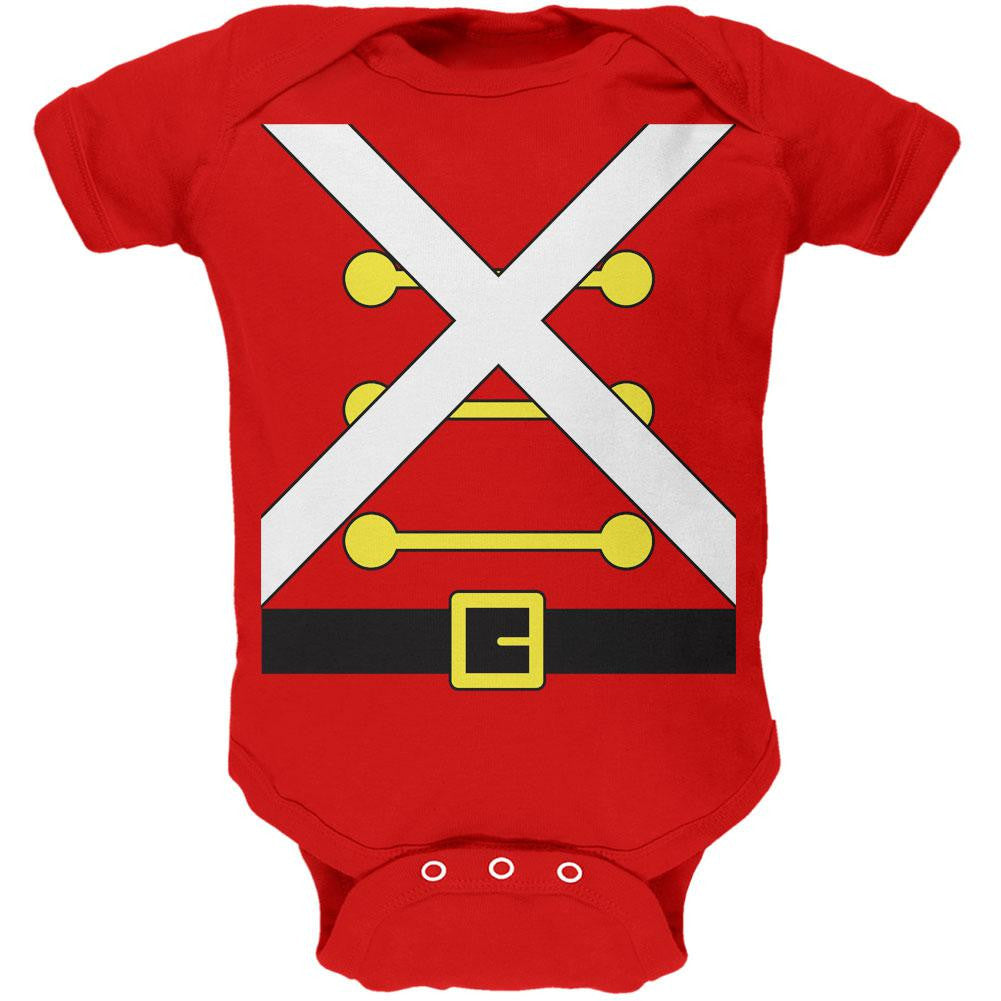 Christmas Toy Soldier Costume Red Soft Baby One Piece Baby One Piece Old Glory 0-3M Red 