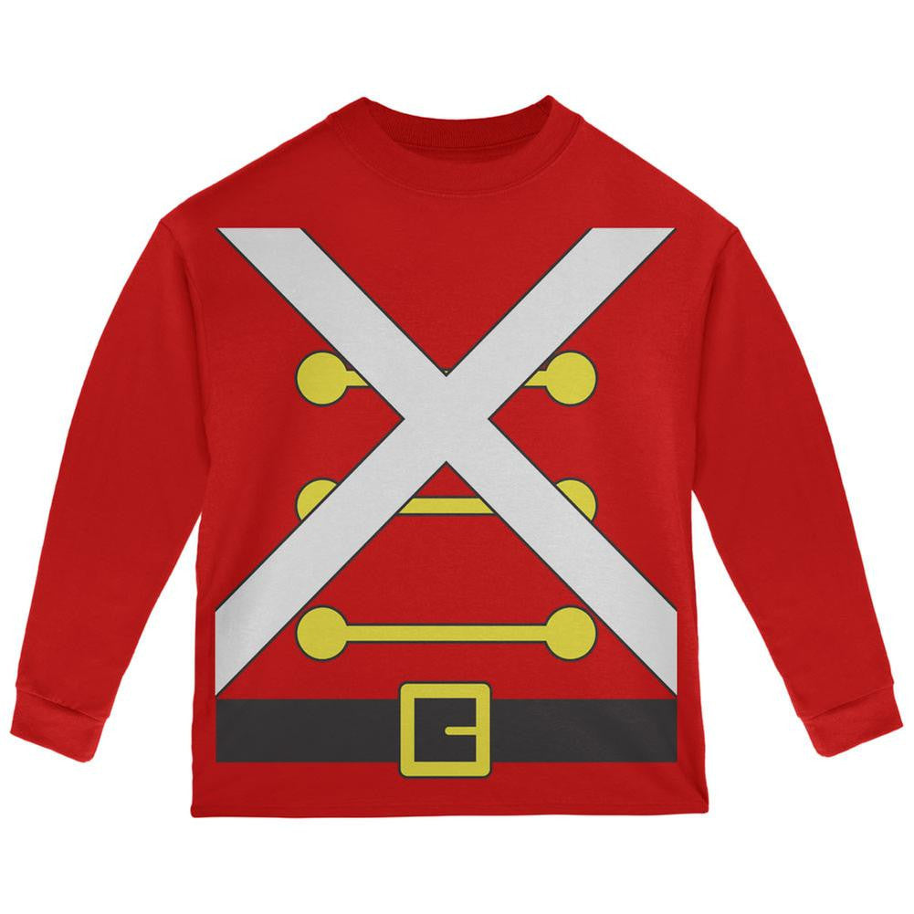 Christmas Toy Soldier Costume Red Toddler Long Sleeve T-Shirt Toddler Long Sleeves Old Glory 2T Red 