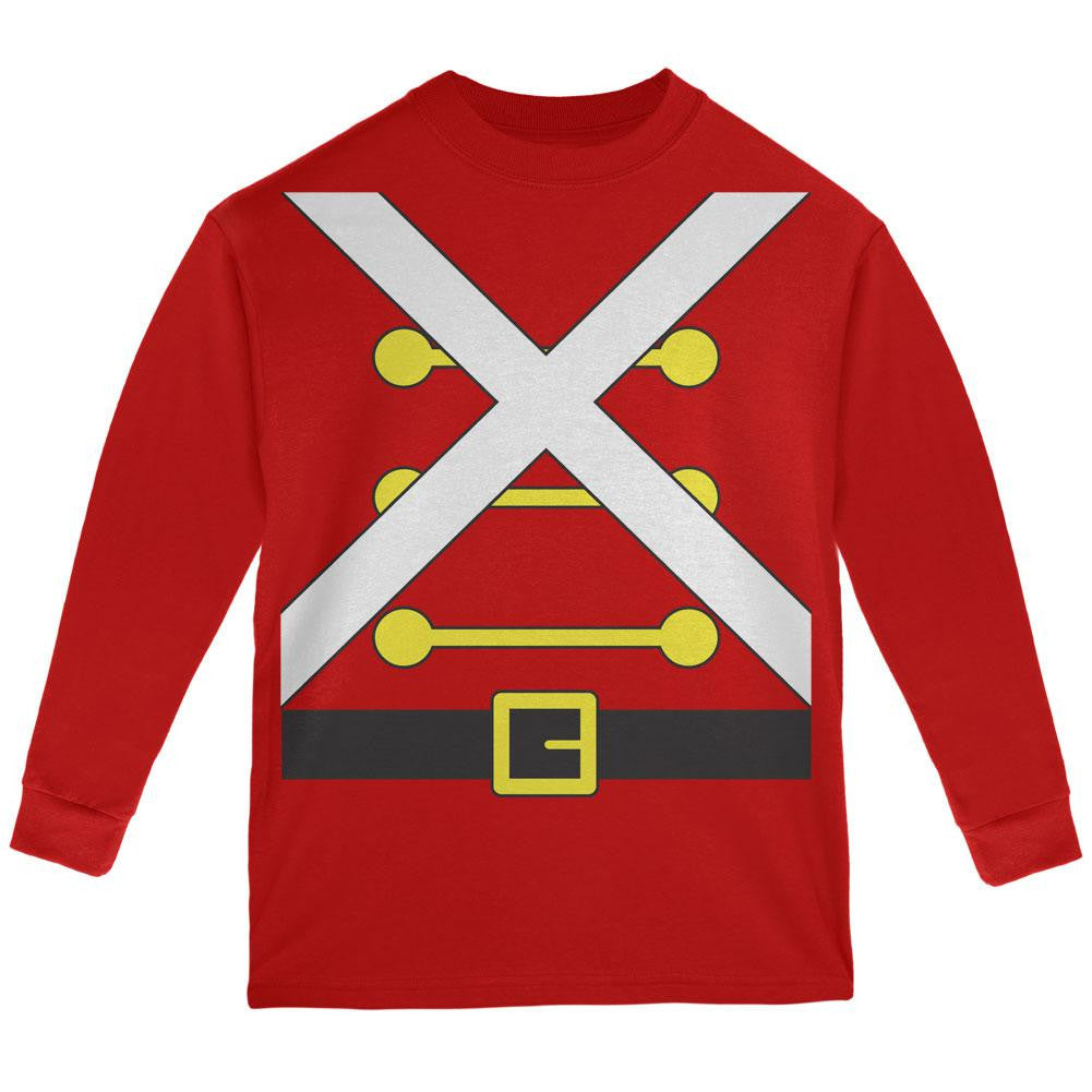 Christmas Toy Soldier Costume Red Youth Long Sleeve T-Shirt Youth Long Sleeves Old Glory SM Red 