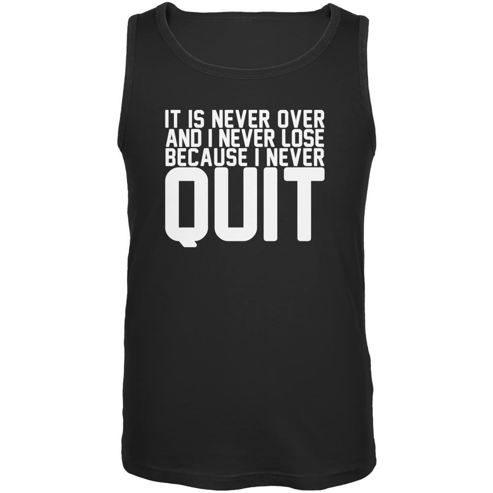 Training Never Quit Over Lose Quote Black Adult Tank Top Men's Tank Tops Old Glory 2XL Black 