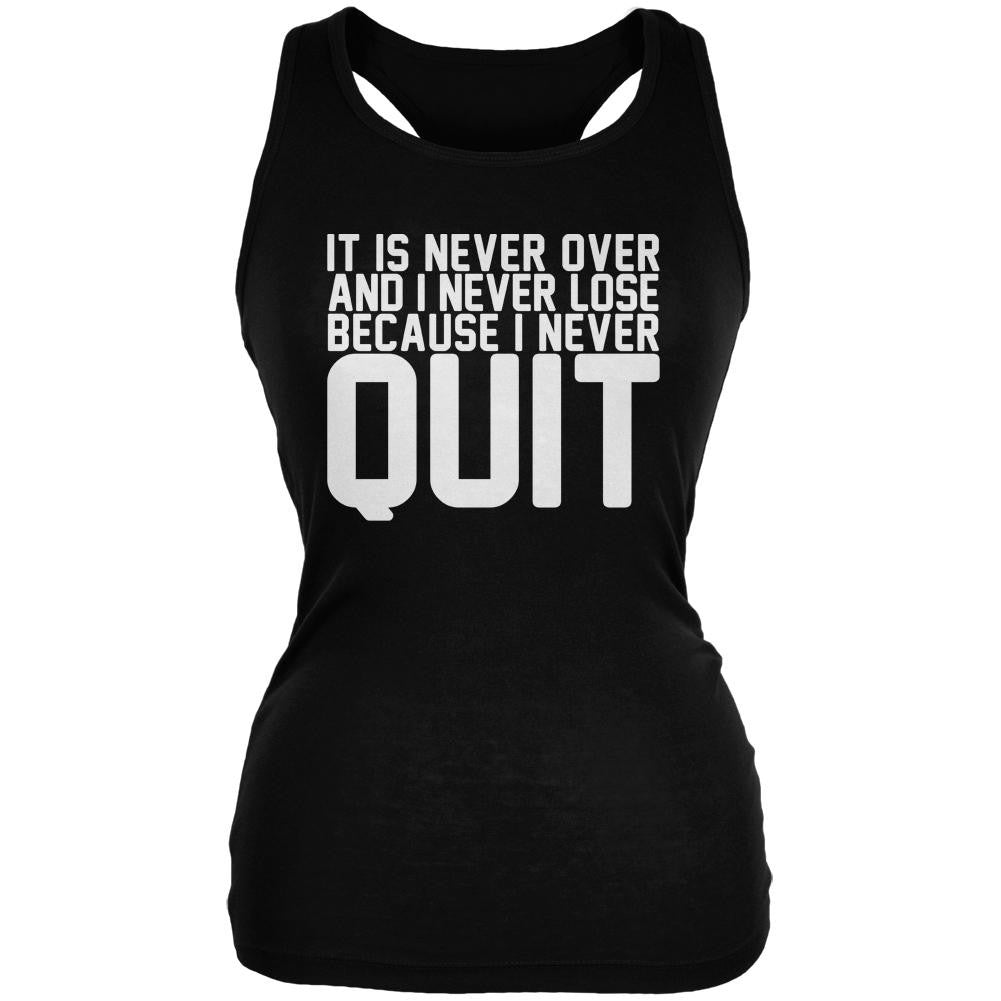 Training Never Quit Over Lose Quote Black Juniors Soft Tank Top Juniors Tank Tops Old Glory 2XL Black 