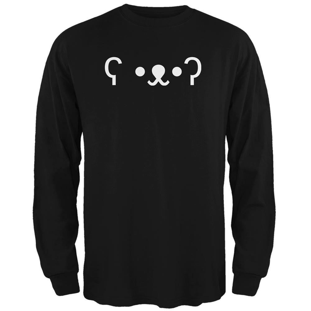 Funny Emojicon Bear Black Adult Long Sleeve T-Shirt Men's Long Sleeves Old Glory 2XL Black 