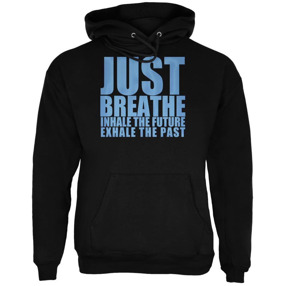 Just Breath Meditation Inspiration Black Adult Hoodie Men's Hoodies Old Glory 2XL Black 