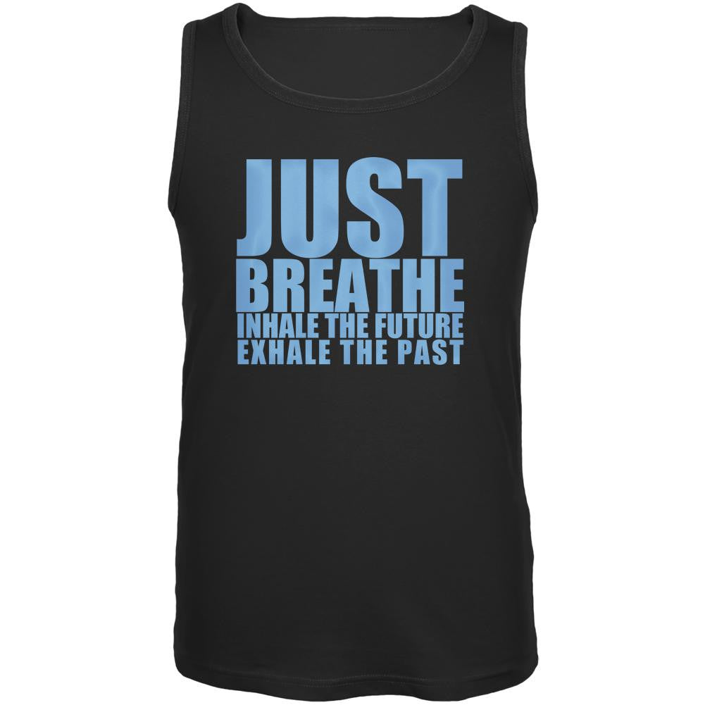 Just Breath Meditation Inspiration Black Adult Tank Top Men's Tank Tops Old Glory 2XL Black 