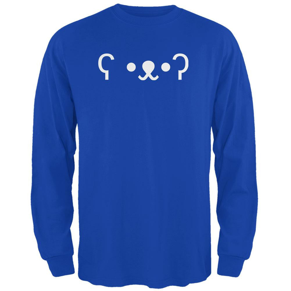 Funny Emojicon Bear Royal Adult Long Sleeve T-Shirt Men's Long Sleeves Old Glory 2XL Blue 