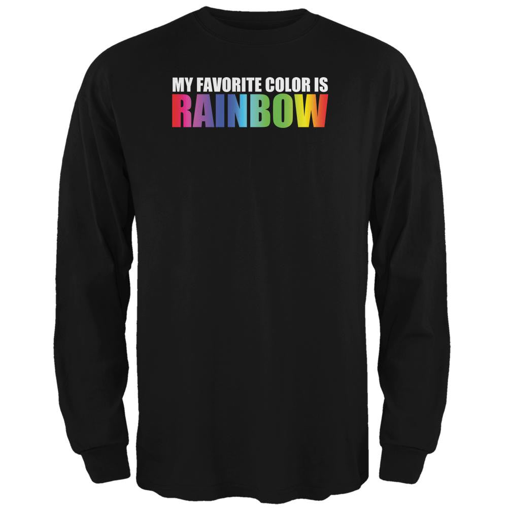 Rainbow Favorite Color LGBT Black Adult Long Sleeve T-Shirt Men's Long Sleeves Old Glory 2XL Black 