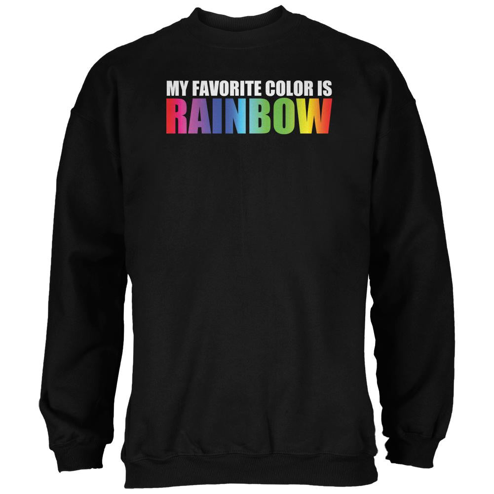 Rainbow Favorite Color LGBT Black Adult Sweatshirt Men's Sweatshirts Old Glory 2XL Black 